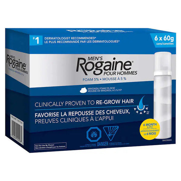 Rogaine® Men's Hair Growth Treatment 5% Minoxidil Foam - 60g, 6-pack