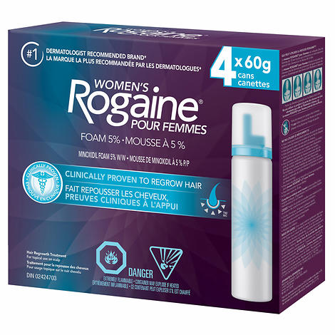 Women's Rogaine 5% Minoxidil Foam, 2.11 fl. oz, 4-pack